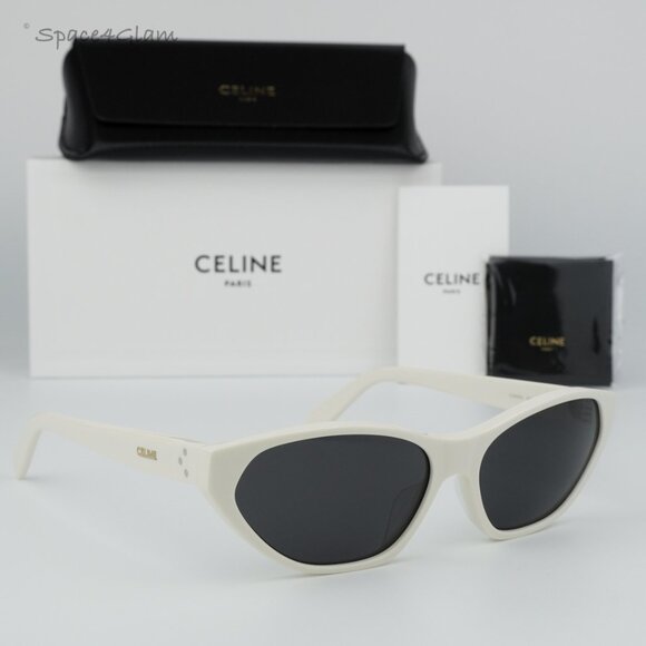 BRAND NEW Celine CL40251U 25A White Grey Cat Eye Women Sunglasses CL 40251U - Picture 1 of 8